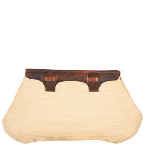 Gabrielli Vittorio Vintage Oversized Straw Clutch Bag