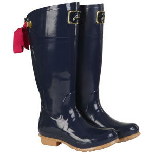 Joules Women s Evedon Bow Back Wellies Navy Allsole