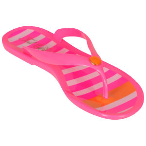 Ted Baker Telley Neon Stripe Flip Flop and Ikon Bag Bright Pink