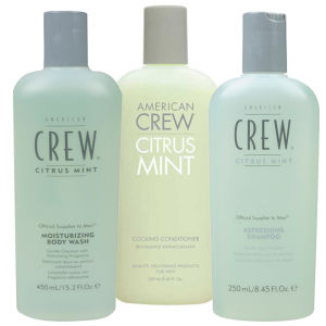 American Crew Citrus Mint Trio (Shampoo 250ml, 250ml & Body Wash