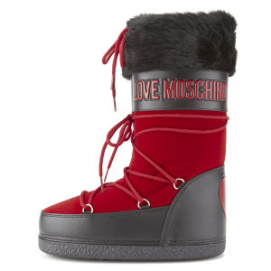Love Moschino Women s Stivaletto Moon Boots Red Black Allsole