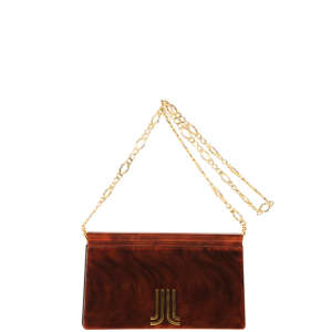 Ipes Vintage Lucite Tortoiseshell Chain Handle Clutch