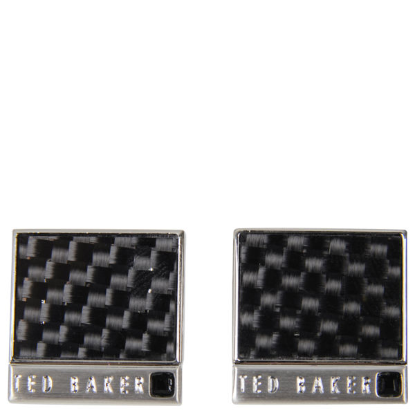Ted Baker Provo Carbon Fiber Cufflink - Black