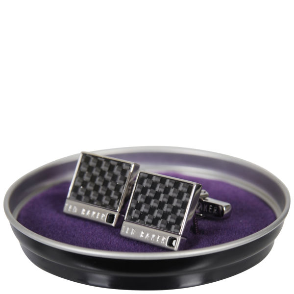 Ted Baker Provo Carbon Fiber Cufflink - Black
