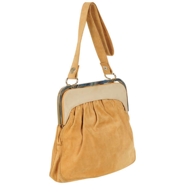 Nieri Argenti Vintage Italian Soft Suede Frame Shoulder Bag