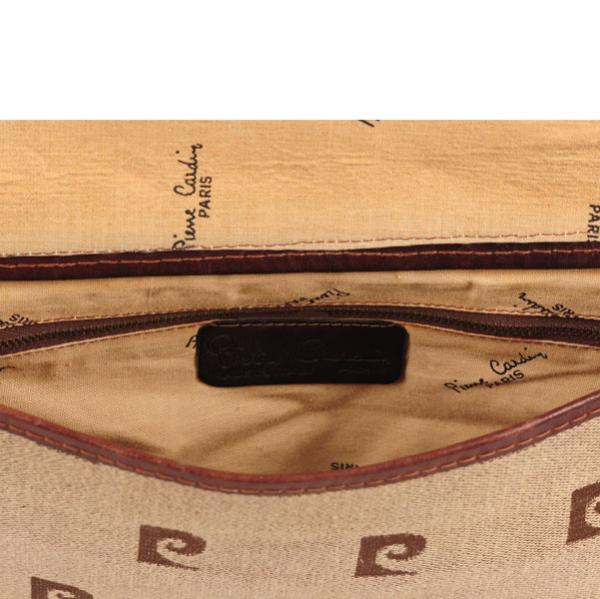 Pierre Cardin Vintage Leather Trim Monograme Shoulder Bag