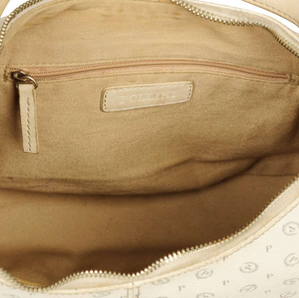 Pollini Vintage Leather Monogramme Shoulder Bag