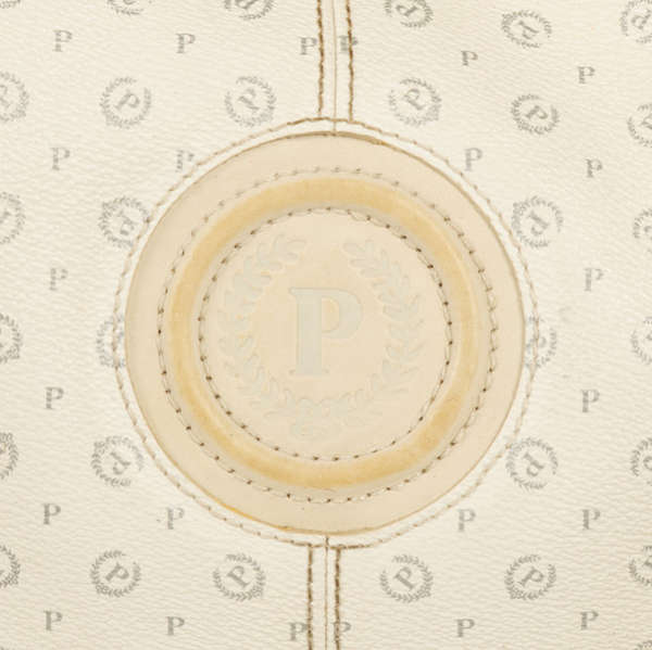 Pollini Vintage Leather Monogramme Shoulder Bag