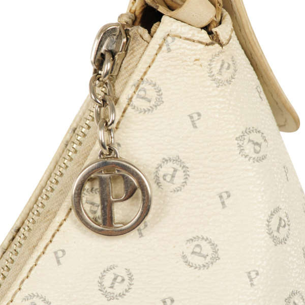 Pollini Vintage Leather Monogramme Shoulder Bag