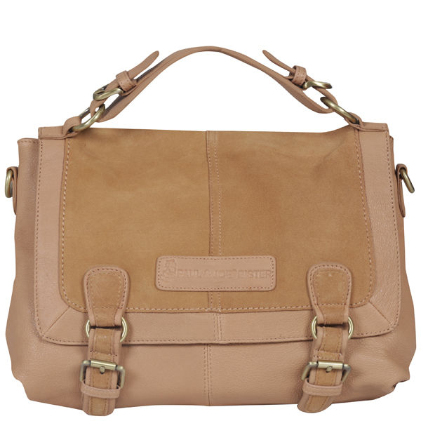 Paul & Joe Sister Rey Suede Leather Double buckle satchel