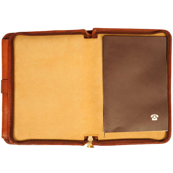 Silvani Vintage Leather Organiser Portfolio Clutch Bag