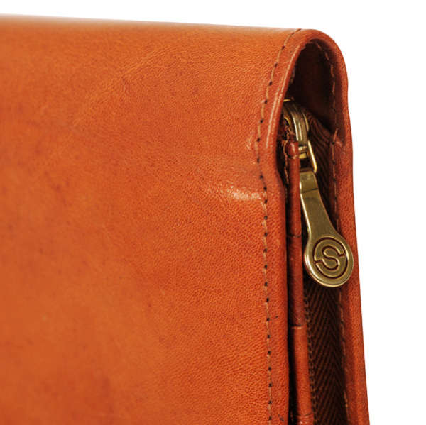 Silvani Vintage Leather Organiser Portfolio Clutch Bag