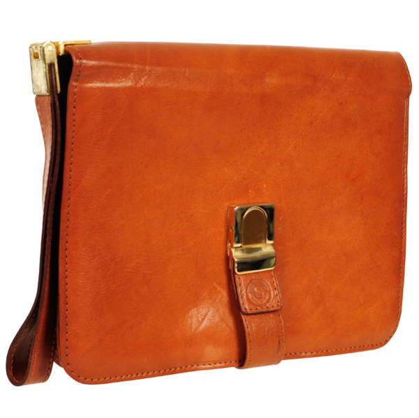 Silvani Vintage Leather Organiser Portfolio Clutch Bag