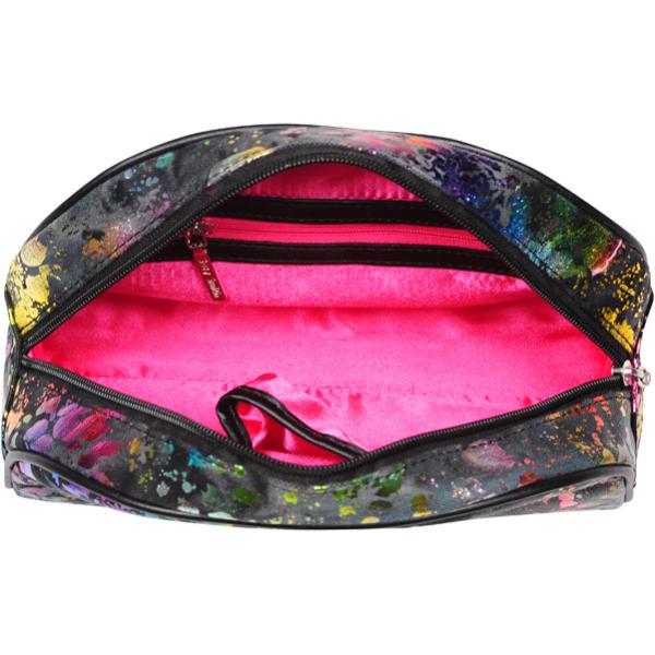 Suzy Smith Foil Cosmetic Print Purse - Black