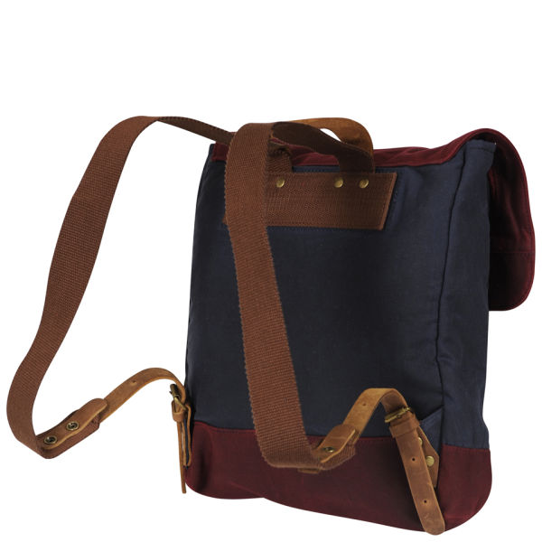 Ted Baker Blokruk Colour Block Waxed Canvas Rucksack - Dark Red