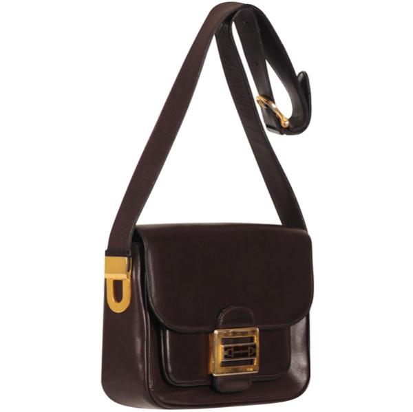 Celine Vintage Soft Leather Buckle Front Shoulder Bag