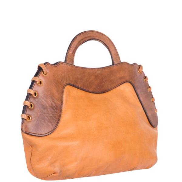 Soft leather grab bag top