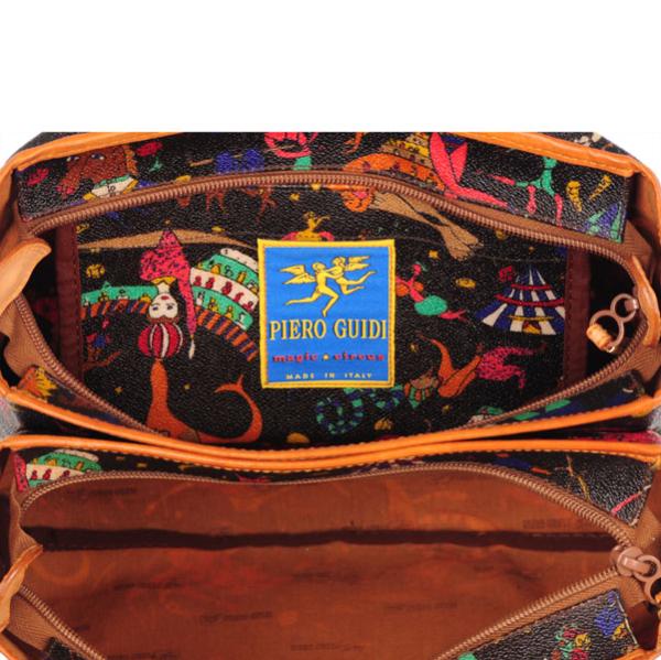 Piero Guidi Vintage Magic Circus Leather Shoulder Bag - Multi