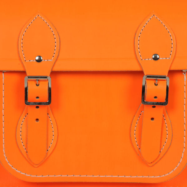 The Cambridge Satchel Company 11 Inch Fluoro Leather Satchel - Fluorescent Orange
