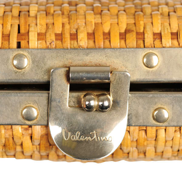 Valentino Vintage Wicker Chain Handle Shoulder Bag
