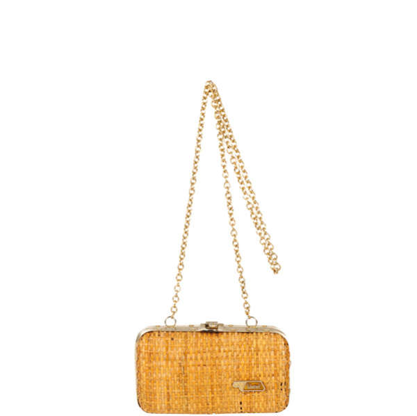 Valentino Vintage Wicker Chain Handle Shoulder Bag