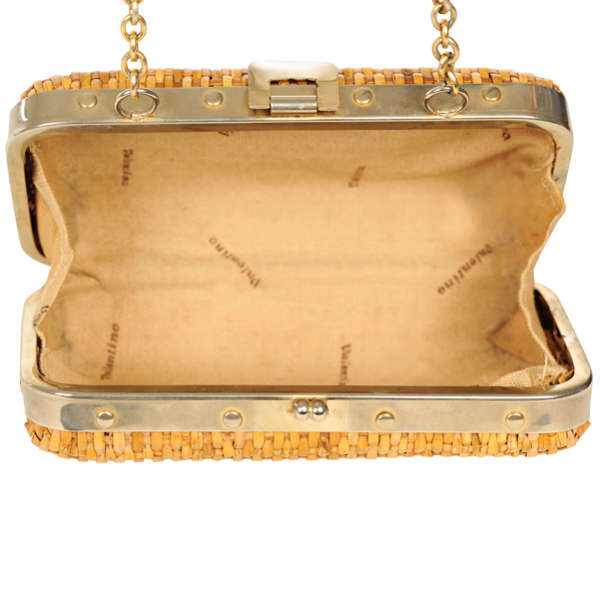 Valentino Vintage Wicker Chain Handle Shoulder Bag