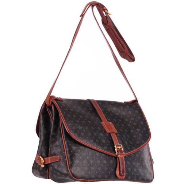 Pollini Vintage Double Sided Leather Satchel  - Black