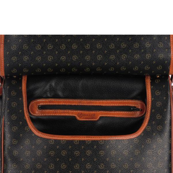 Pollini Vintage Double Sided Leather Satchel  - Black