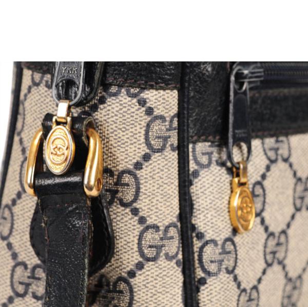 Gucci Vintage Leather Trim Monogram Canvas Shoulder/Cross Body Bag
