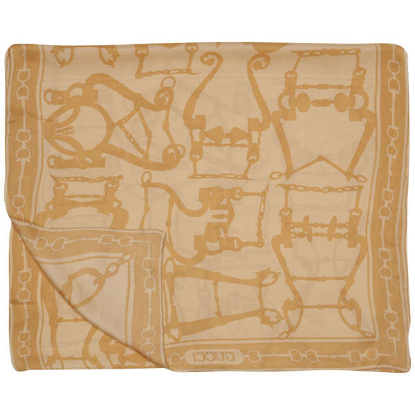 Gucci Vintage Equestrian Print Silk Scarf