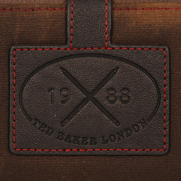 Ted Baker Waxed Filipo Waxed Canvas Small iPad Case - Light Brown