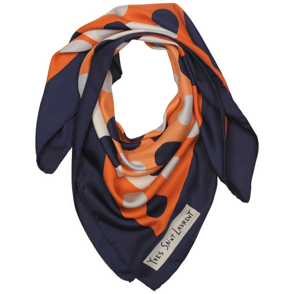 Yves Saint Laurent Vintage Spot Print Silk Scarf