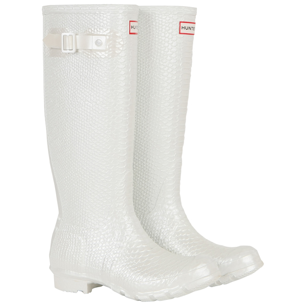 Hunter Women's Carnaby Boa Snake Tall Wellies - Black
