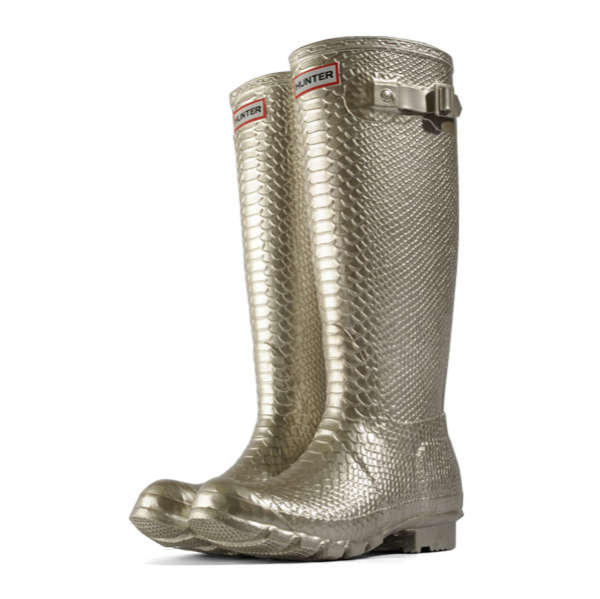 Hunter enriching snakeskin boots