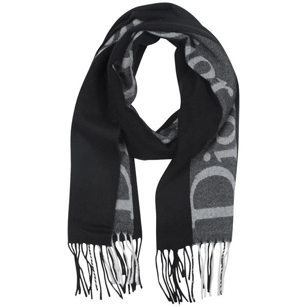 Christian Dior Women's Wool Mix Scarf  - Black/White
