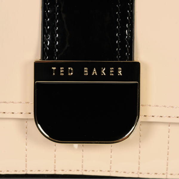 Ted Baker Agar Colour Block Enamel Mini Bowler Bag - Natural