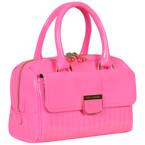 Ted Baker Marquez Quilted Enamel Mini Bowler - Bright Pink