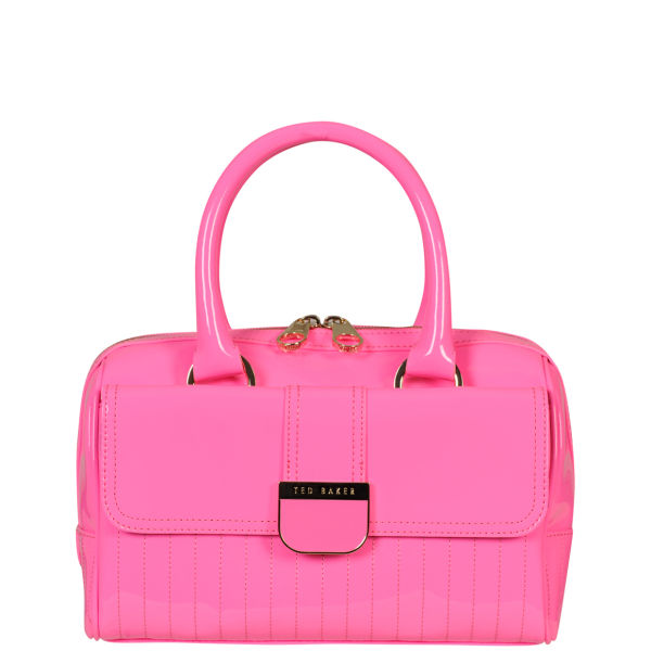 Ted Baker Marquez Quilted Enamel Mini Bowler - Bright Pink
