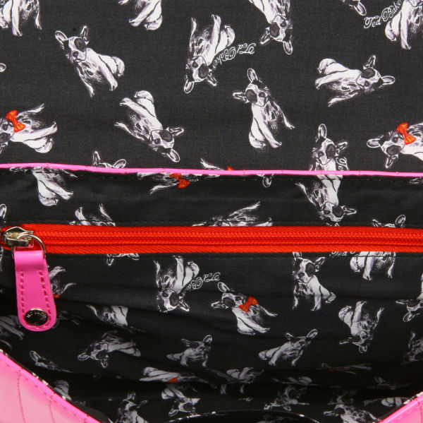 Ted Baker Benet Quilted Enamel Clutch Bag - Bright Pink