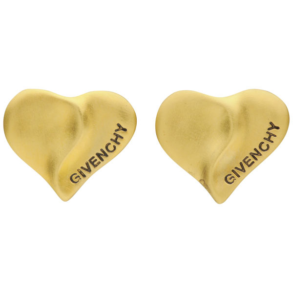 Susan Caplan Vintage Givenchy Gold Plated Heart Earrings