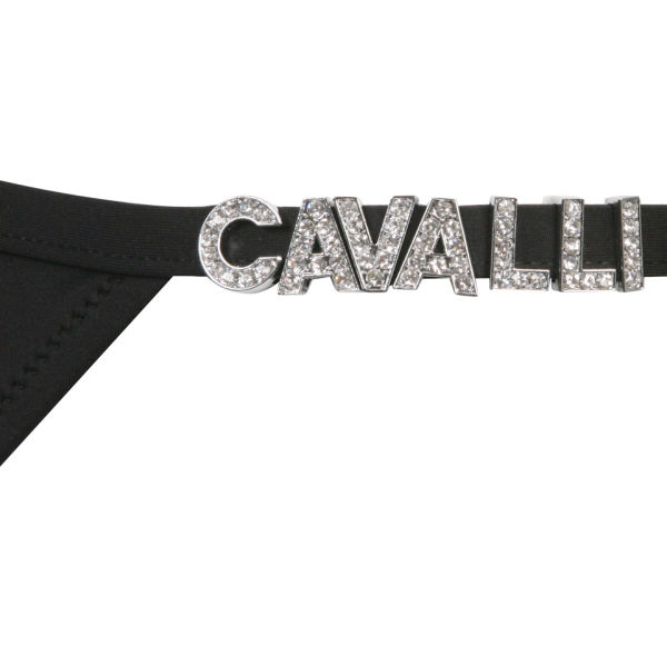 Just Cavalli Women's Padded Diamante Logo Bikini - Black