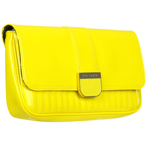 Ted Baker Benet Quilted Enamel Clutch Bag - Bright Yellow