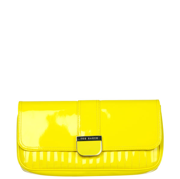 Ted Baker Benet Quilted Enamel Clutch Bag - Bright Yellow