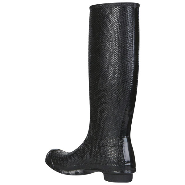 Hunter Tall Carnaby Boa Pewter Snake Print Rain Boots US Size 6