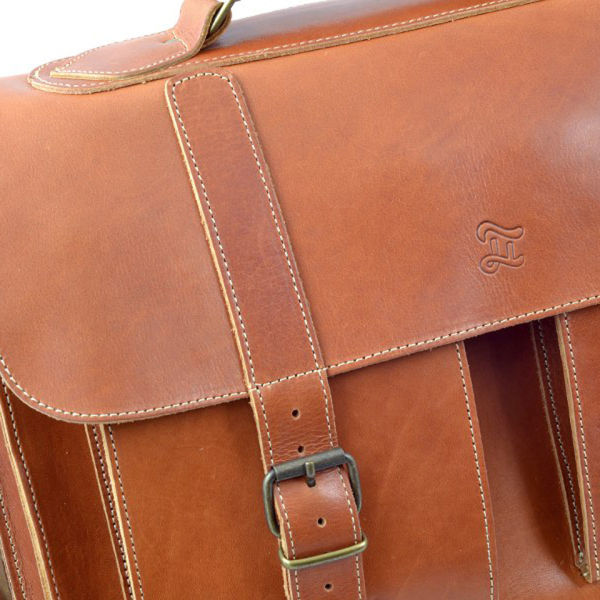 Grafea Postwar Leather Backpack Briefcase  - Caramel