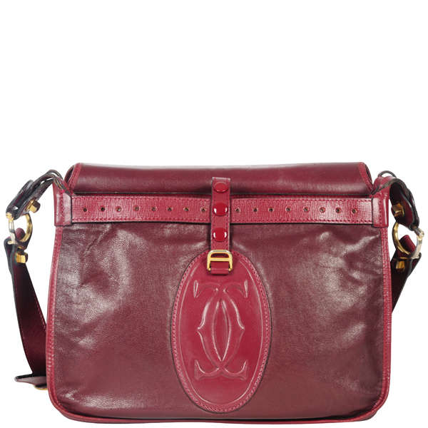 Cartier Vintage Leather Saddle Bag/Satchel Shoulder Bag