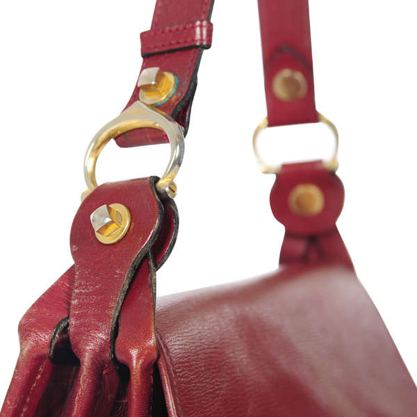 Cartier Vintage Leather Saddle Bag/Satchel Shoulder Bag