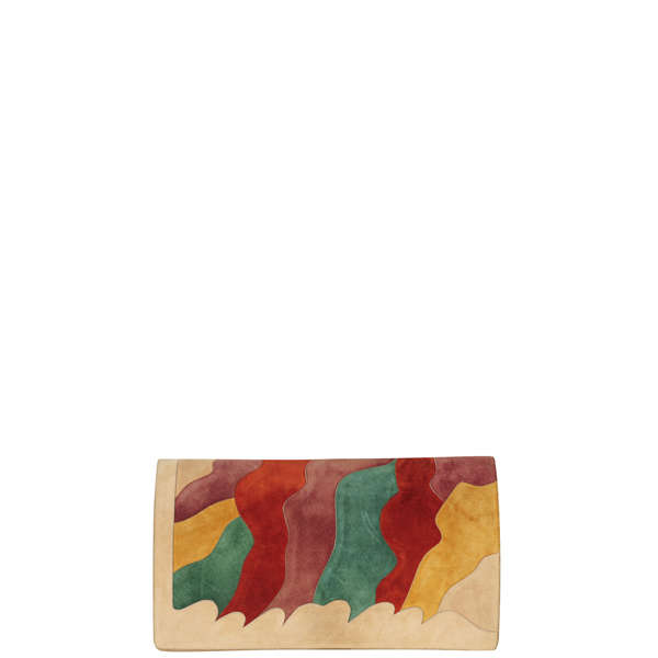 Cesare Piccini Vintage Suede Leather Colourblock Clutch