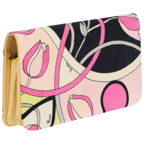 Emilio Pucci Vintage Print Velvet Clutch Bag