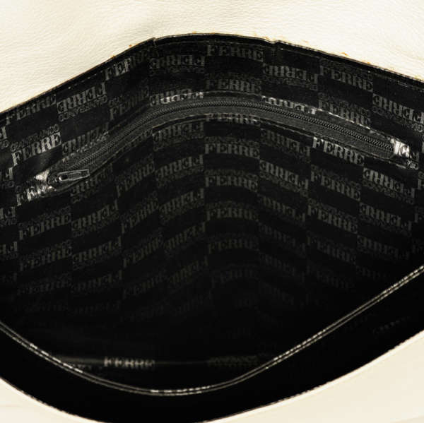 Gianfranco Ferre Vintage Leather Oversized Croc Effect Clutch
